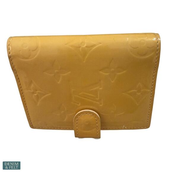 Louis Vuitton Vernis Monogram Compact Wallet Yellow Patent Leather France - Picture 4 of 11